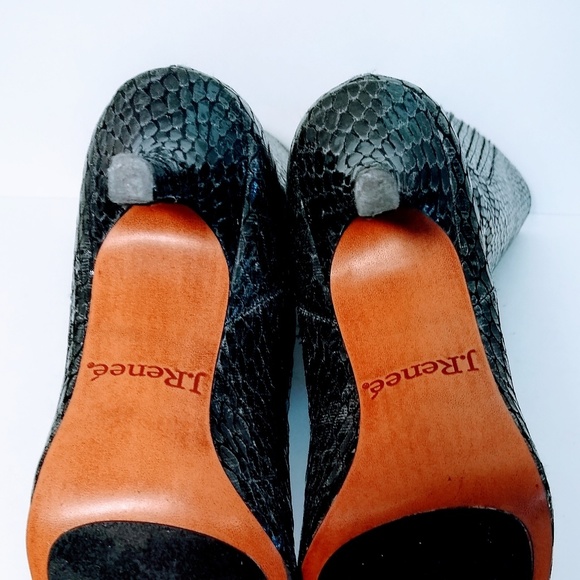 J.Renee black pleather snakeskin heeled boots - Picture 3 of 6